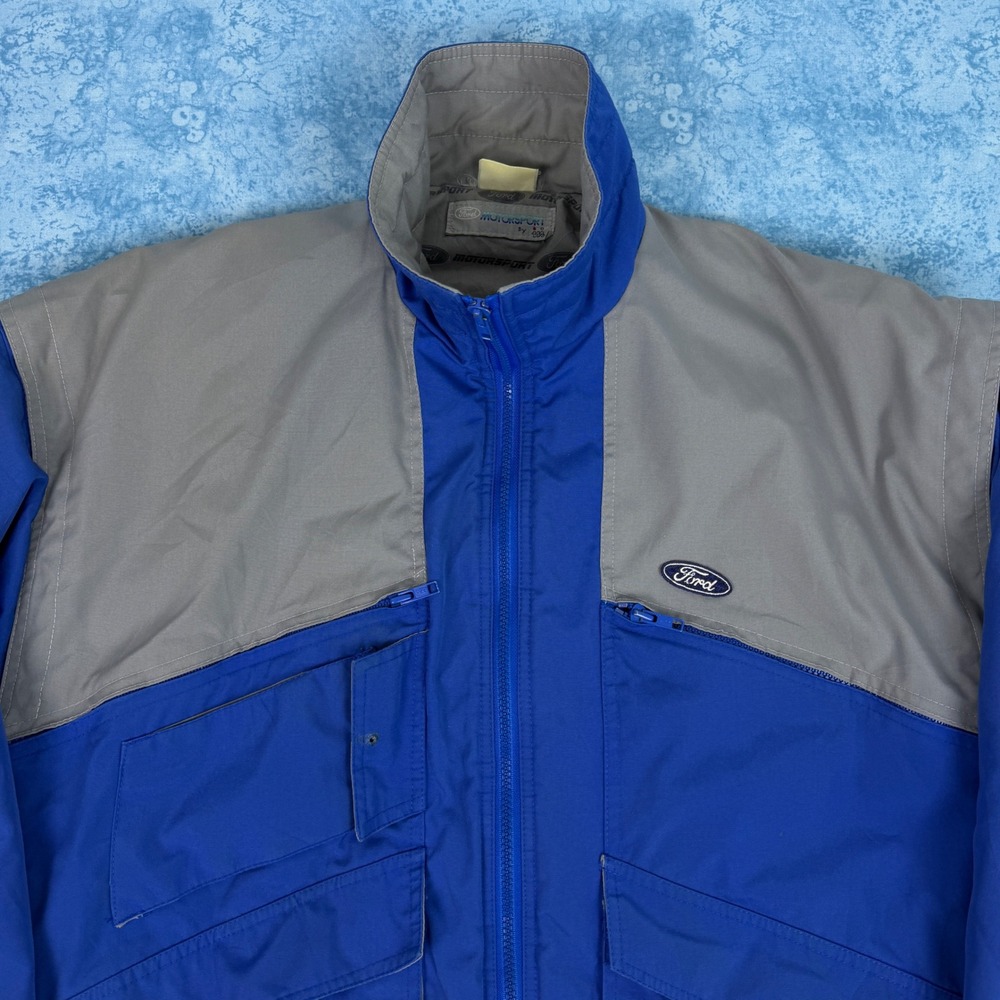 Vintage Ford Motorsports Bomber Jacket Mens Large Puffer Racing Coat - Picture 4 of 15